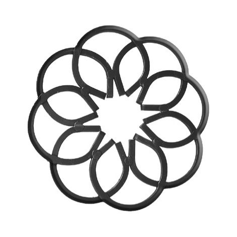 Rosone circolare - Altezza 250x250mm sezione tonda Ø8mm - Ferro battuto - Saldatura