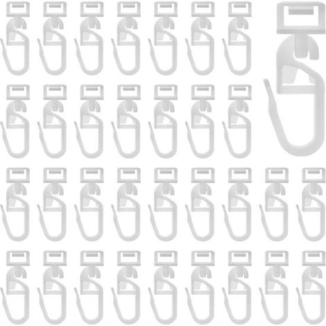 60 ganci per tende per binari, adatti a guide da 5,8-7 mm, accessori in plastica per tende per caravan e case mobili. (1/5)