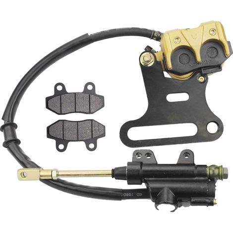 Ensemble De Maître-Cylindre De Frein d'Étrier Hydraulique Arrière Avec Plaquettes De Frein Remplacement pour 70cc 110cc 125cc 150cc Atv Quad (1/5)