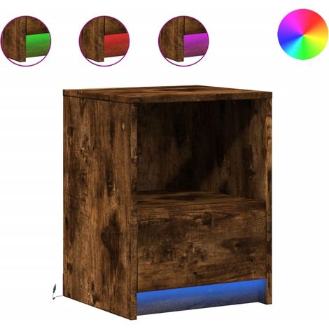Maison Exclusive - Nachttische mit LED-Leuchten 2 Stk. Räuchereic