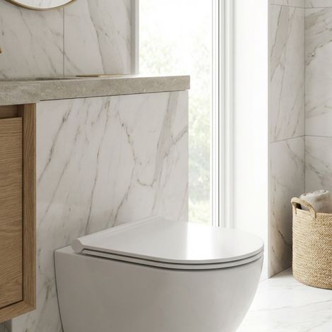 Sedile WC softclose in termoindurente con sgancio rapido colore bianco Ceramica Dolomite