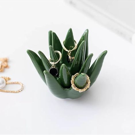 Plateau à bijoux en céramique, vide-poches décoratif, porte-bagues, joli bol pour bagues, clés, boucles d'oreilles, colliers et montres (1/5)