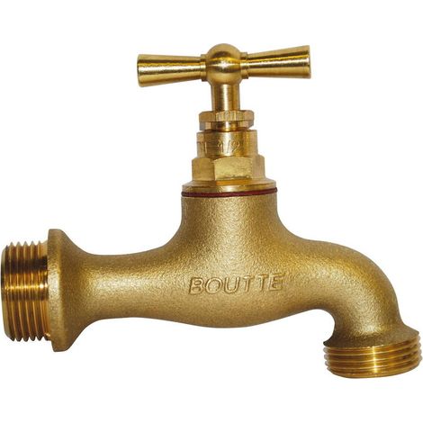 BOUTTÉ Robinet de jardin à clapet sans raccord au nez, M26x34, M33x42, tête 26x34