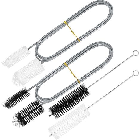 4 Pièces Brosse de Nettoyage pour Aquarium (2 x Brosse à Tuyau à Double Extrémité, 2 x Brosses à Tête Unique), Brosses pour Tuyau d'eau filtrante Aquarium pour Cuisine Maison (1/4)