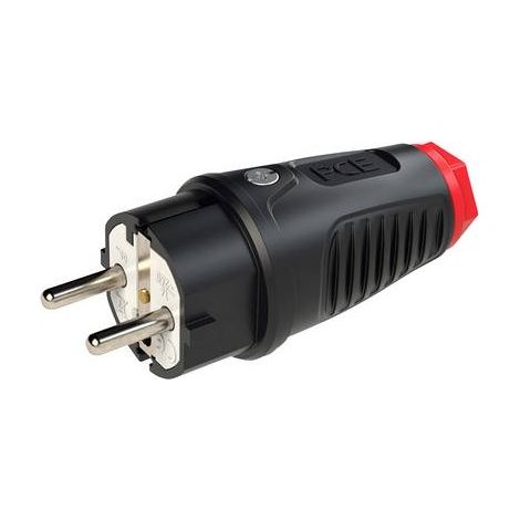 Enchufe recto de goma PCE con toma de tierra, 16 A, 230 V, IP54, resistente al agua.