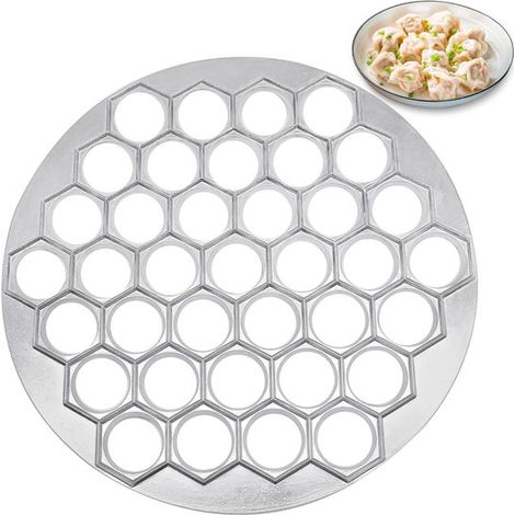 Molde para ravioles de 37 agujeros - Molde para empanadillas y fideos, prensa de masa de aluminio para cocinar en casa.