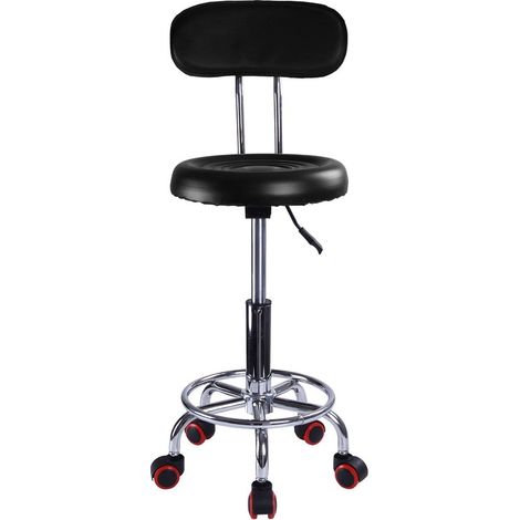 Youyijia Gas Lift Swivel Chair Office Stool Salon Stool Round Massage Chair with Backrest and wheels Beauty Stool Adjustable for Shop Salon Office and Home Black (1/5)