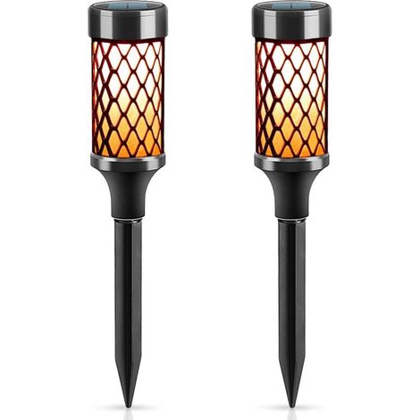 2 Lampes Solaires - Lumière de Pelouse - IP65 Étanche - Blanc Chaud - Pour Jardin Allée Terrasse (1/5)