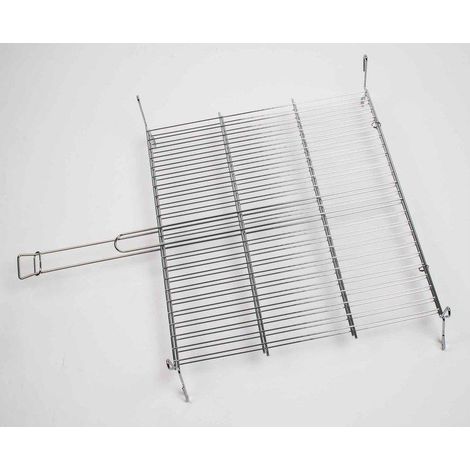 GRILLE DOUBLE 50X44CM SUR PIEDS ACIER CHROME