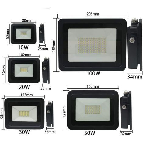 Projecteur d'extérieur LED Projecteur 30W Applique murale réflecteur IP68 éclairage de jardin étanche (1/4)