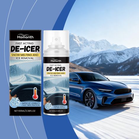 Schneeschmelz- und Enteisungsmittel für winterliche Windschutzscheiben und Rückspiegel von Autos, sorgt für klare Sicht und schmilzt Eis auf verschiedenen Oberflächen – 100 ml -- BIEMMEDUE (1/5)