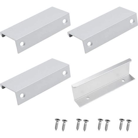 Set mit 4 65 mm großen Schubladengriffen aus silberfarbener Aluminiumlegierung für Küche und Bad (1/5)