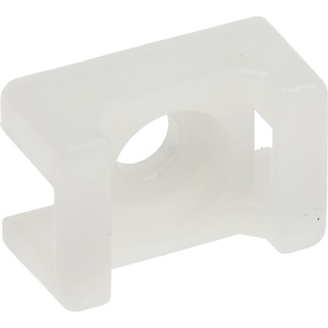 Embase pour serre-câbles blanche 15mm x 10 mm, Ø fixation 3mm ( Prix pour Sachet de 250 )