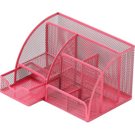 Range-Bureau En Maille Métallique - Organisateur De Bureau Multifonction - Pour Maison École Et Bureau - 1 Pièce (1/5)