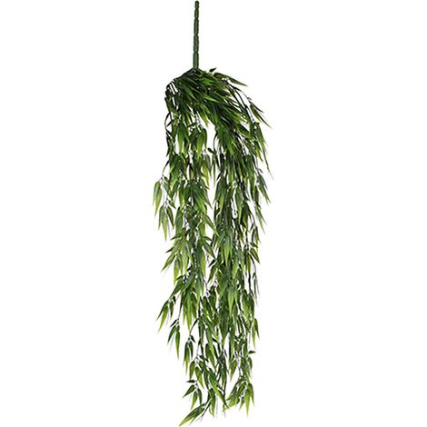 Maceta colgante de bambú verde, ø15 x 80 cm (1/2)