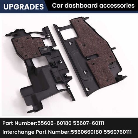 1 jeu. Couleur : Noir. Matériau : Plastique. Plaque de protection de tableau de bord. 55606-60180 55607- (1/5)