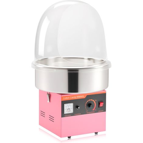 Machine à barbe à papa électrique 1000W avec couvercle,professionnelle en acier inoxydable,idéale pour fêtes,carnavals et anniversaires (1/5)