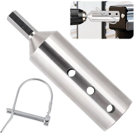 Adaptateur de Perceuse pour Cric Remorque, Compatible avec Arbre D'entraînement de 1 Pouce en Acier Inoxydable Installation Rapide Kit sans Fil Embout Douille Manivelle Cric Remorque (1/5)