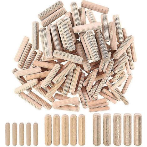 Lot 400 chevilles en bois calibrées - 6/8/10mm - Pions en bois coniques - Pour rainures (1/5)