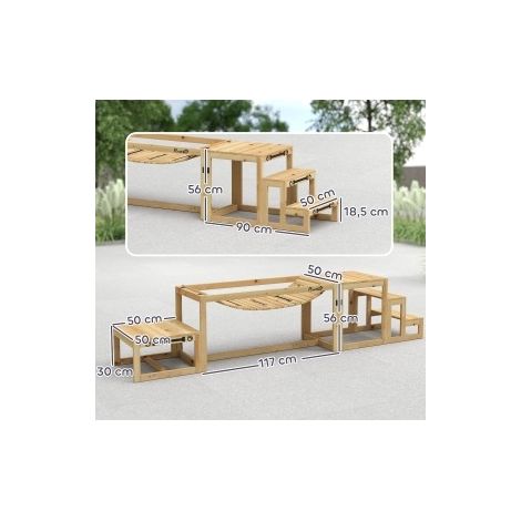 Set agility chien 3 pièces avec pont souple, plateforme de repos et escalier, en bois de sapin, pour entraînement des grands chiens jusqu’à 40 kg - CHICFURN