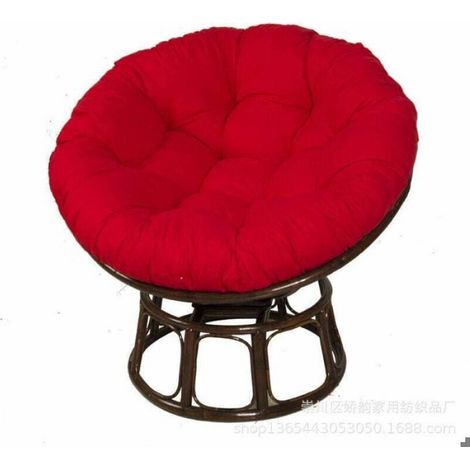 Coussin de chaise rond Papasan - ZOR® - 4040 cm - Rouge - Ergonomique - Tissu doux et épais - Sangle de fixation (1/5)