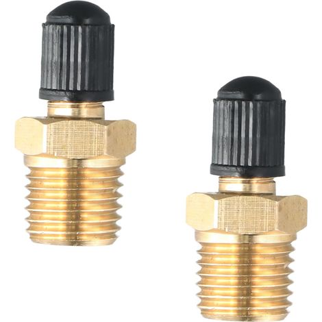 2 Pièces Valve de Remplissage en Laiton, 1/4" Laiton Valves De Compresseur pour Voiture Auto Pneu, Vanne de Remplissage de Réservoir Compresseurs pour Voitures, Camions (1/5)