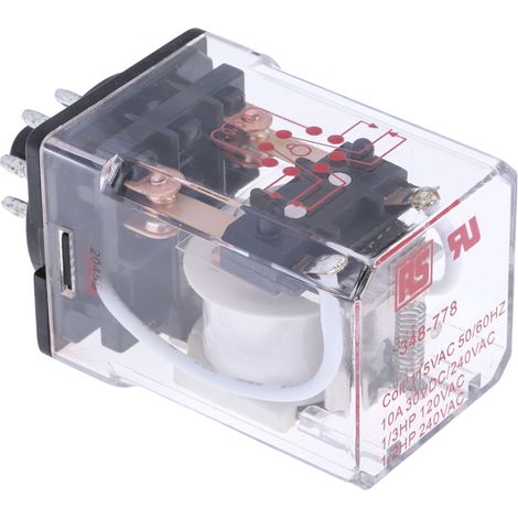 RS PRO Relais sans accrochage 2 RT, bobine 115V c.a. Enfichable 2W ( Prix pour 1 )