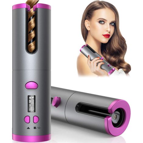 Fer à Boucler Sans Fil Automatique - Baril Céramique Rotatif - Chauffage Rapide - USB Rechargeable (1/3)