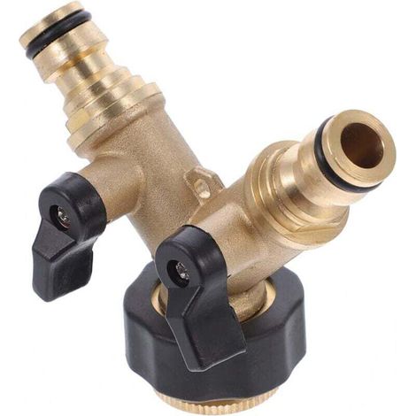 Brass Faucet Connector Diverter Hose Watering Adapter Water Separator Garden Copper Outdoor (1/4)