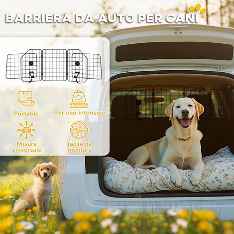 Grille de protection universelle pour chien en voiture. à largeur réglable et pliable. 93-150 x 42 cm. noire (1/5)