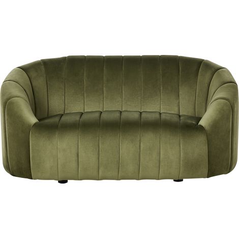 Sofá 2 plazas terciopelo asiento acolchado respaldo bajo retro contemporáneo verde oscuro Malung