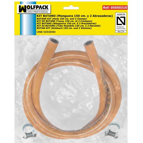 Butan-Kit (1,5-Meter-Schlauch mit 2 Klemmen) (1/2)