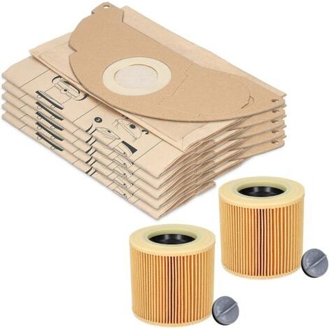 20 sacs d&39aspirateur et 2 filtres à poussière adaptés pour aspirateur Kärcher WD2 et MV2. Alternatives pour les sacs filtrants (1/4)