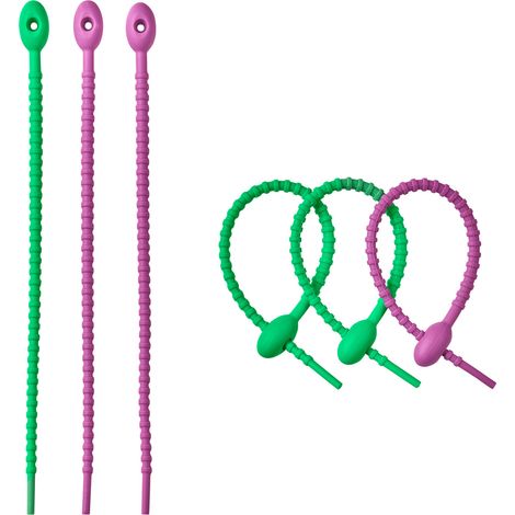 Silikonklemmen, 6 Stück, 22 cm, grün/lila / Lurch (1/5)