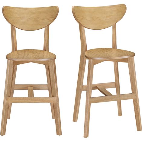 Skandinavische Barhocker LEENA Eiche (2er-Set)