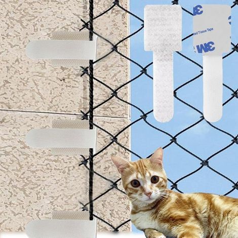 60 crochets adhésifs d'extérieur pour fixer des filets de sécurité pour chats sur les balcons. Installation sans perçage. Modèle 3M (1/4)