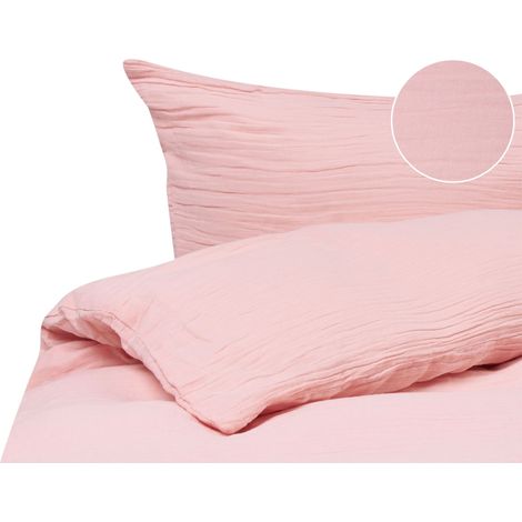 Bettwäsche-Set SUMNER Baumwollmusselin 150 x 200 cm Pastellrosa