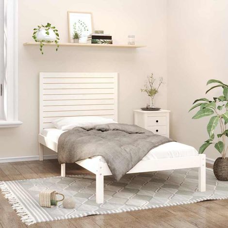 vidaXL Estructura de cama madera maciza de pino blanca 90x200 cm (1/5)