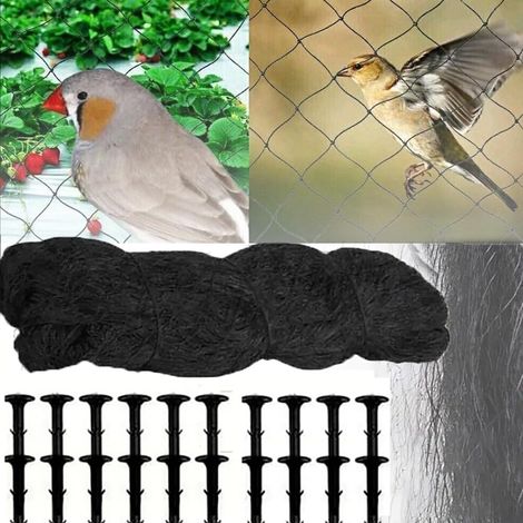 Filet Anti Oiseaux,Filet De Protection,Filet Anti Pigeon,30x5m Réutilisable Filet Anti Pigeon avec 20 Ancrages,Maille 5 5,et Résiste Aux Intempéries pour Protéger Potagers Fruits Contre (30 5M) (1/5)