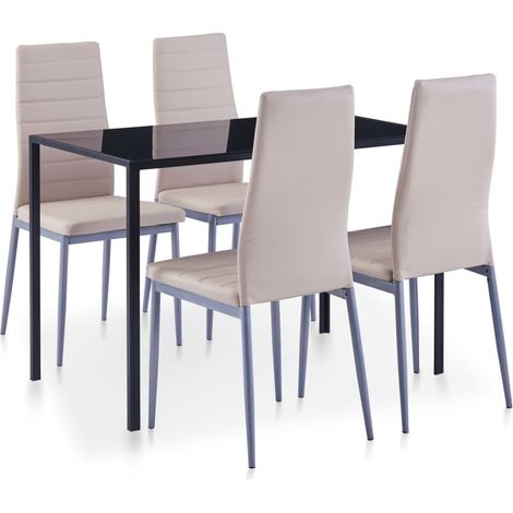 5-tlg. Essgruppe Cappuccino-Braun