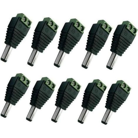 Stecker für 5,5 mm x 2,1 mm Gleichstromkabel für Überwachungskameras – 10er-Packung (1/4)