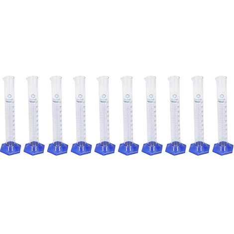 10-teiliges Messzylinder-Glas-Set (100 ml) mit großem Fassungsvermögen und transparenter Skala für Experimente