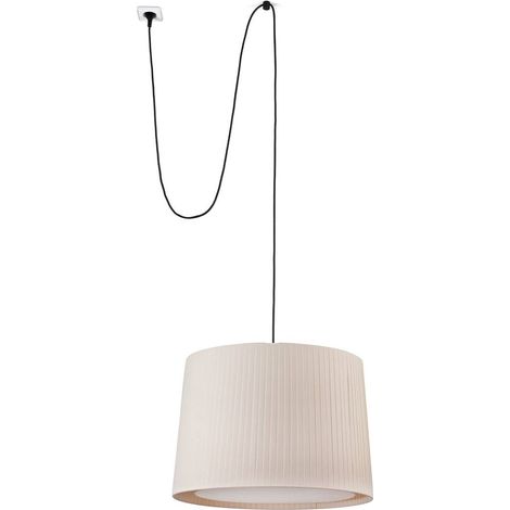Faro SAMBA Lampada a sospensione cilindrica nera e beige con spina (1/2)