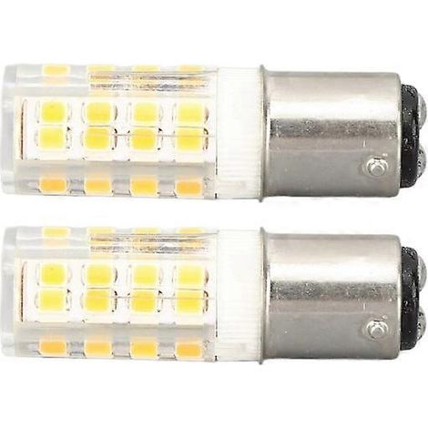 Lot de 2 petites ampoules LED en forme d'épi de maïs, dimmables BA15D, pour lampes de machines à coudre, réfrigérateurs et autres appareils électroménagers (lumière chaude).-AquaForge (1/5)