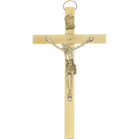 Cruz colgante de latón y oro 6 x 11 cm (1/2)