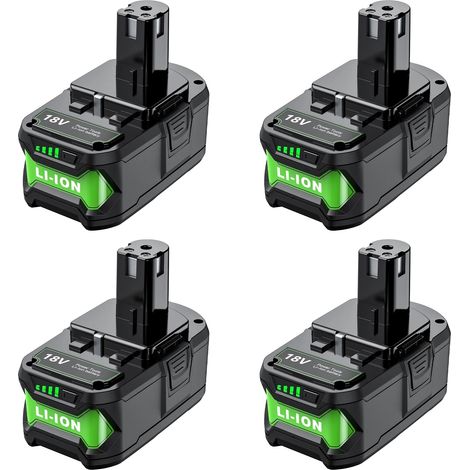 Batterie de remplacement, capacité 8000mAh, compatible avec les outils électriques Ryobi, 4PCS 8.0 (1/2)