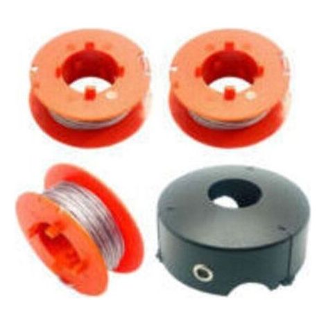 Bobine de fil F016800175 pour Bosch Art 23 26 30 Easytrim et Combitrim, bobine de fil flexible automatique Pro-Tap, 8 m x 1,6 mm avec couvercle F016L71088 (3 bobines + 1 couvercle) (1/4)