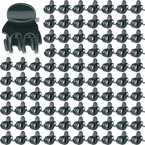 100 Pièces Pinces à Orchidées Mini Clips de Support de Plantes Vert Foncé Clips de Jardin en Plastique Clips de Fixation de Vigne de Fleur Clips de Tige de Tomates, 0,7 x 0,6 x 0,6 Pouces (1/5)