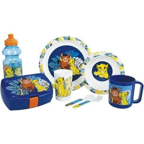 Disney Der König der Löwen Geschirrset – FUN HOUSE – 006360 – Glas, Suppenteller, Speiseteller, Becher, Wasserflasche, Snackbox, Besteck (1/3)
