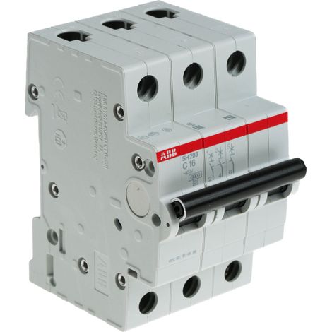 ABB-ENTRELEC 2CDS213001R0164 INTERRUPTEUR AUTOMATIQUE, BLANC & ROUGE, STANDARD SH203-C16 (1/2)